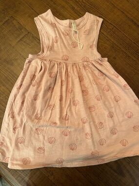 Rylee + Cru Pale Pink Shell Print Sleeveless Dress